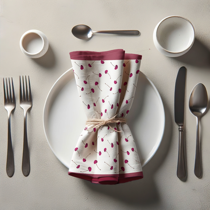 Heart Cherries Napkin
