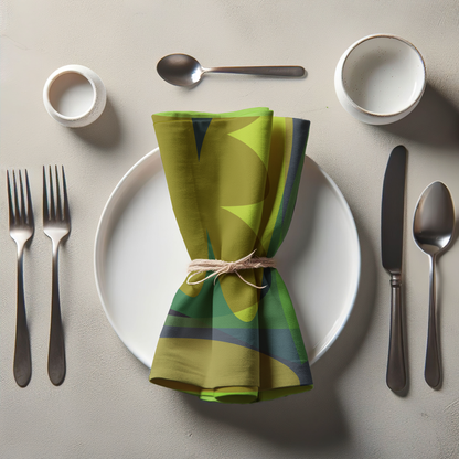 Big Shapes Napkin in Green