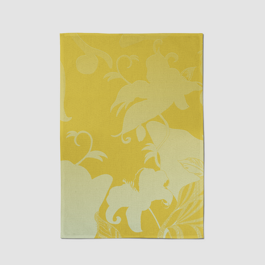 Tropical Paissage Tea Towel Yellow