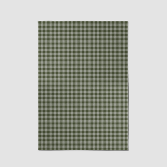 ONE Mini Gingham Tea Towel in Olive