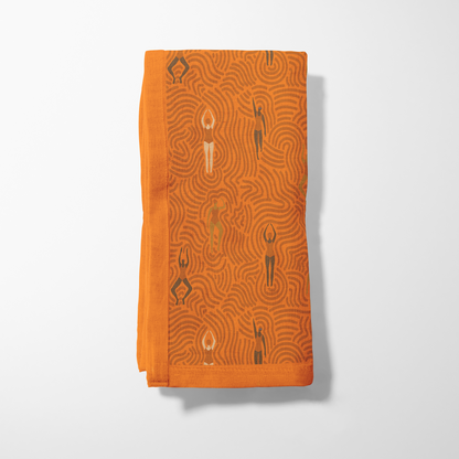 Swimmers in Summer in Figi Orange Napkin