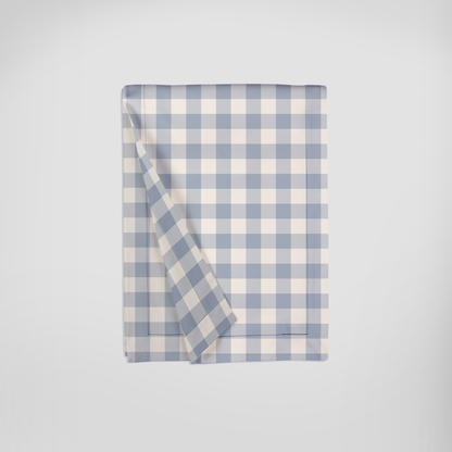 Mini Gingham Runner in Pastel Blue - Mid Cotton Twill