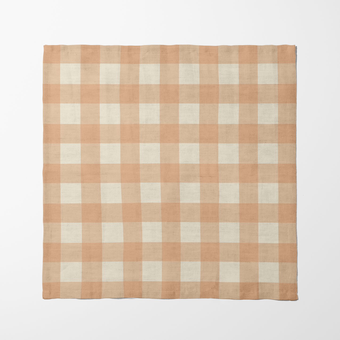 ONE Large Gingham Napkin - Burnt Butter in Organic Cotton Voile