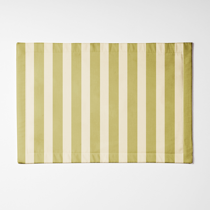 ONE Medium Stripes Placemat - Moss in Mid Cotton Twill