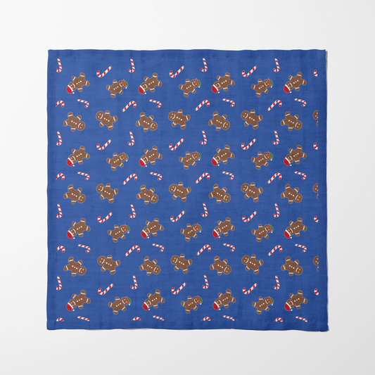 Gingerbread Dudes Napkin in Dark Blue