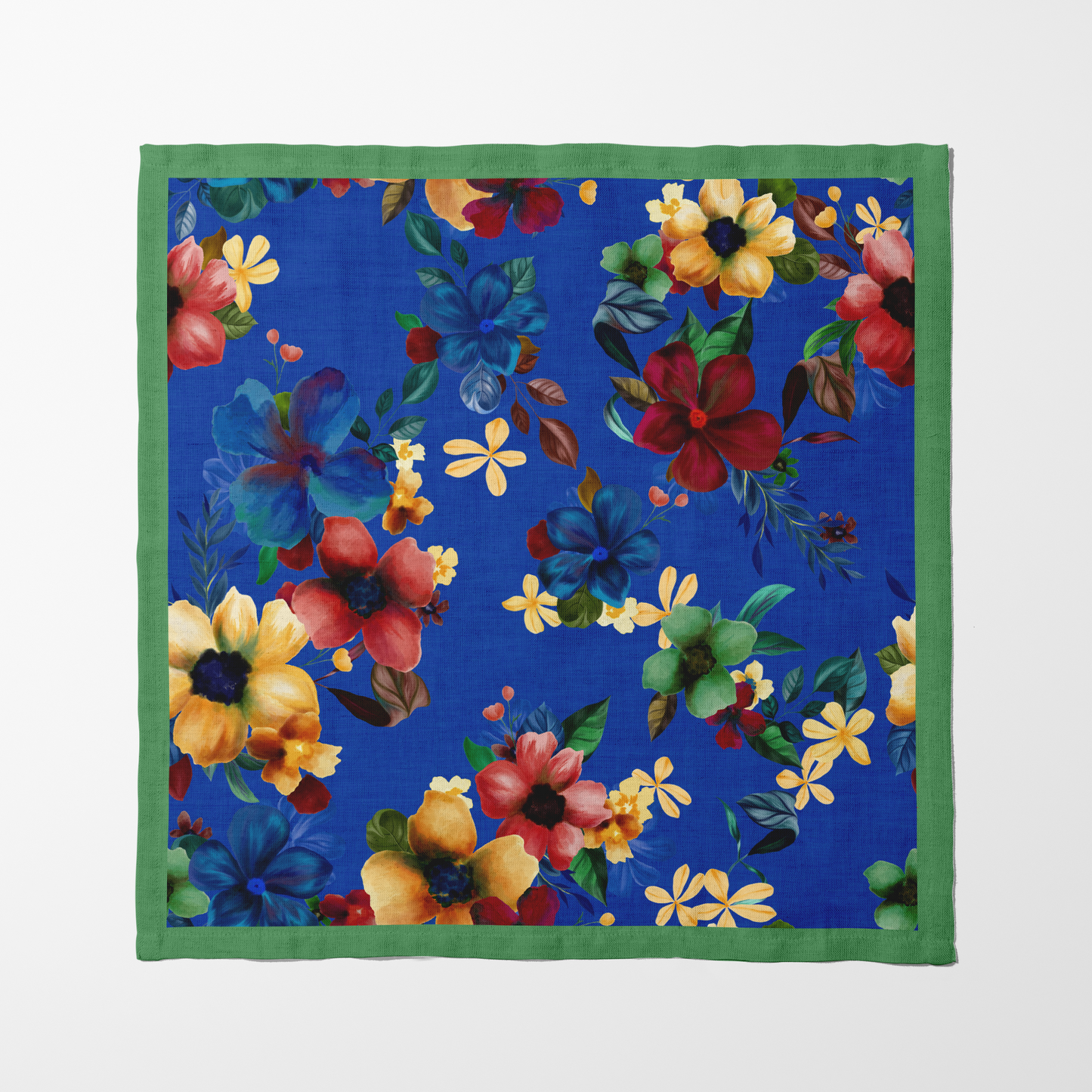 Martiniques Marigolds in Blue in Lightweight Linen