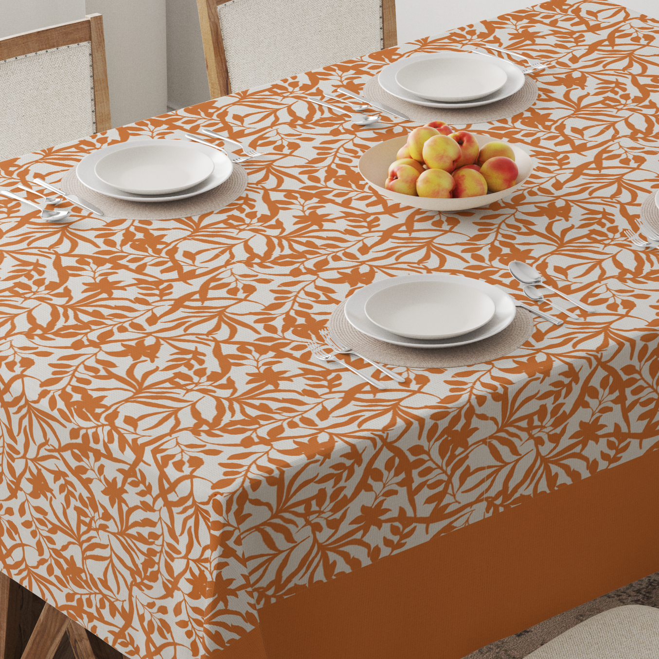 Figi Floral Tablecloth in Orange