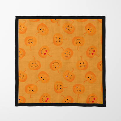 Jack O' Lanterns in Squash Napkin in Lightweight Linen