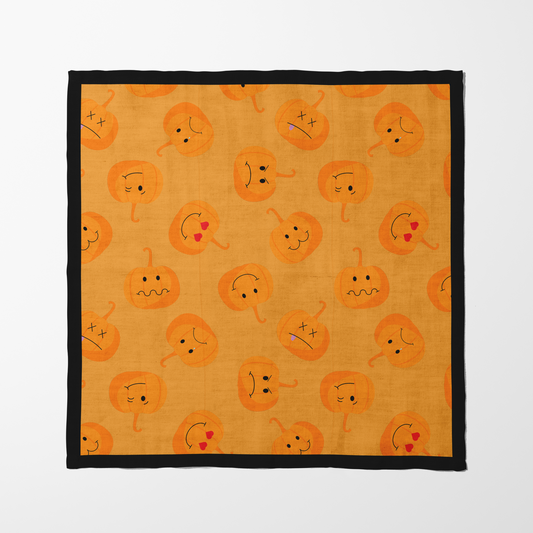 Jack O' Lanterns in Squash Napkin in Lightweight Linen