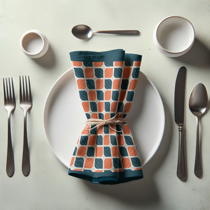 Retro Bloom Napkin in Navy