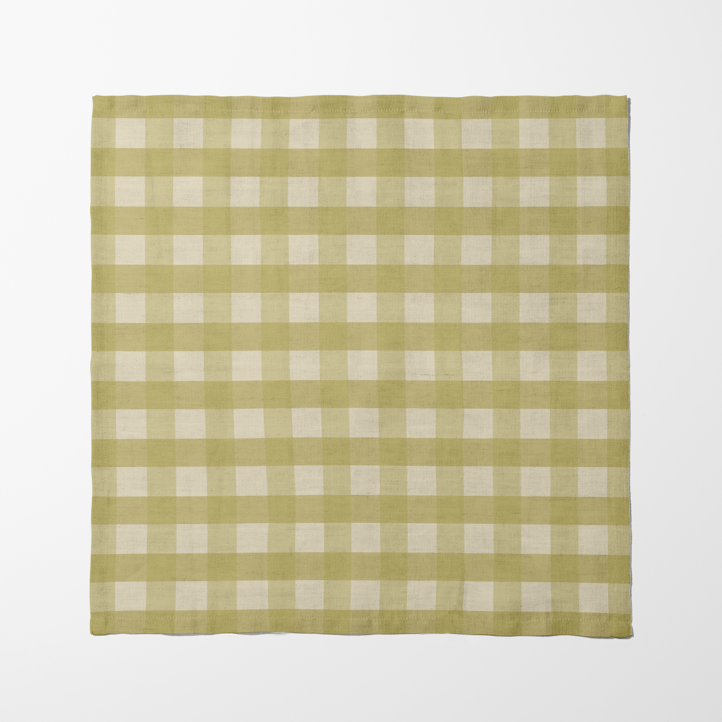 ONE Small Gingham Napkin - Moss in Organic Cotton Voile