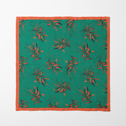 Sea Coconut Palms Napkin in Organic Cotton Voile