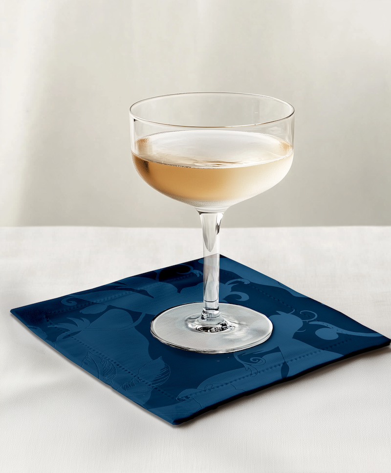 Tropical Paissage Cocktail Napkin in Blue