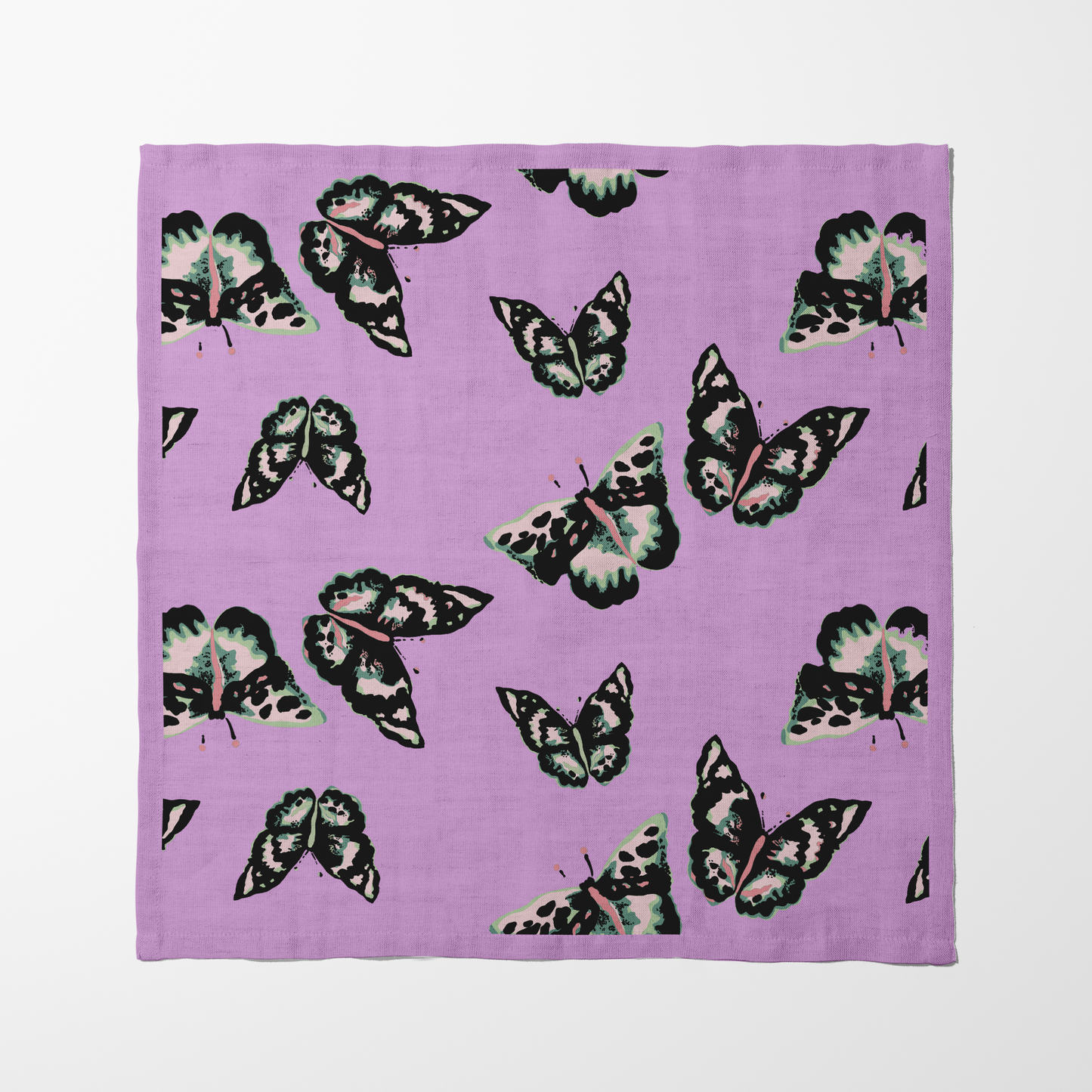 Sweet Butterflies Napkin in Pink in Organic Cotton Voile