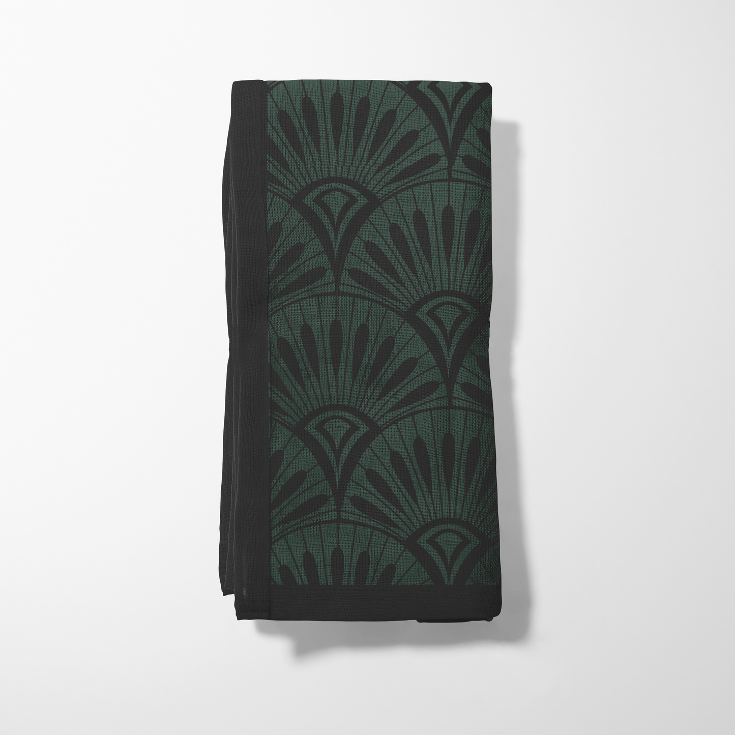Emerald Art Deco Napkin in Organic Cotton Voile
