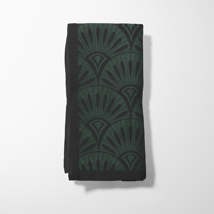 Emerald Art Deco Napkin in Organic Cotton Voile