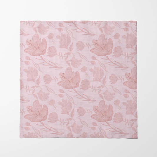 Summer Flowers Napkin in Light Pink