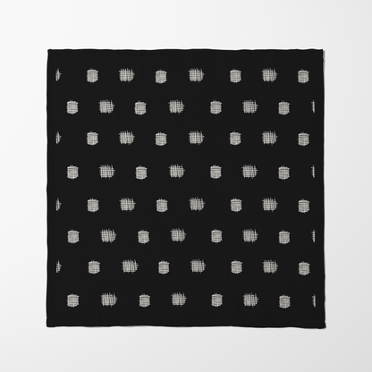 Black and White Cross Stitch Napkin