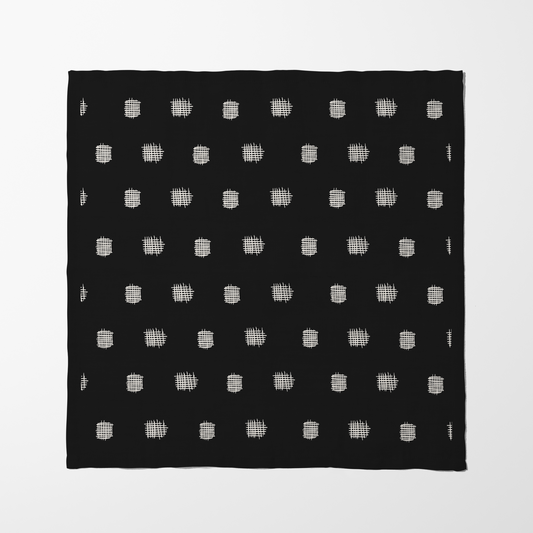 Black and White Cross Stitch Napkin