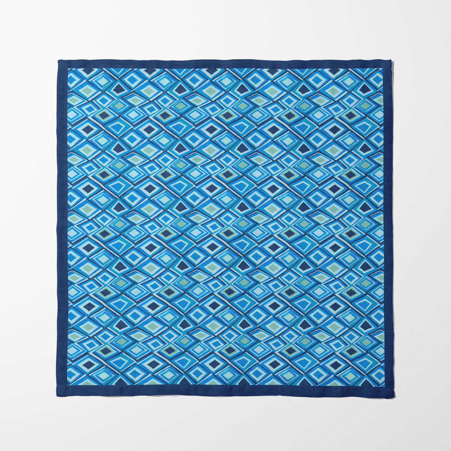 Aqua Argyle Napkin in Lightweight Linen