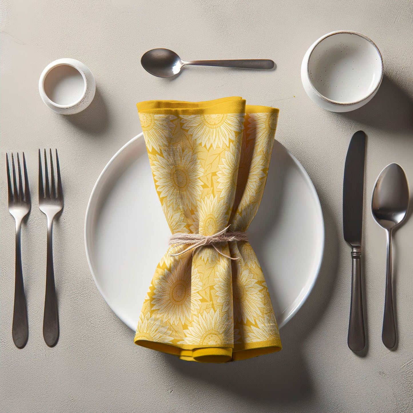 Subtle Sunflowers Napkin in Lightweight Linen