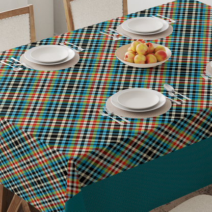 Kaleidoscope Plaid Tablecloth - Lightweight Linen