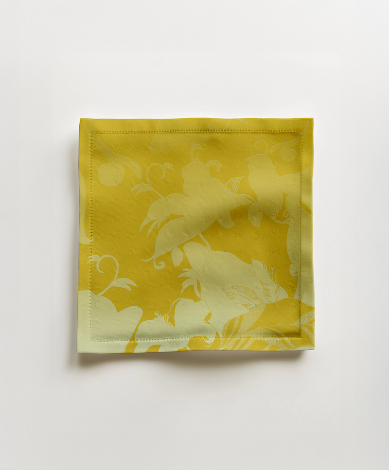 Tropical Paissage Cocktail Napkin in Bright Yellow