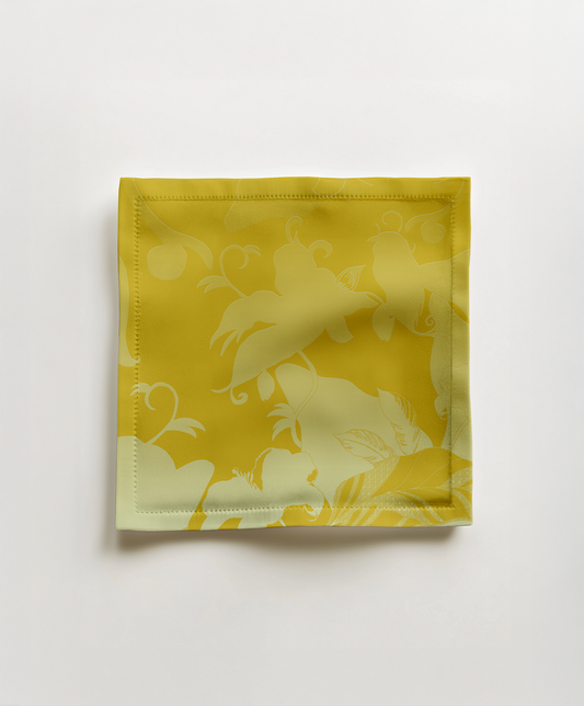 Tropical Paissage Cocktail Napkin in Bright Yellow