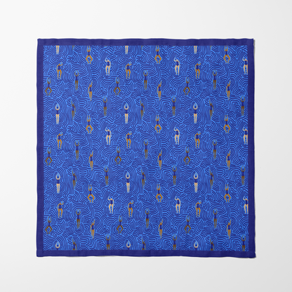 Swimmers in Summer in Blue Napkin