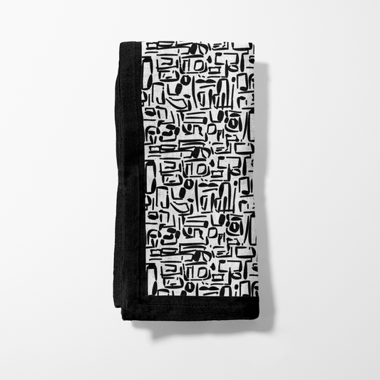 Syncopation - Modern Abstract Graphic Black and White Napkin