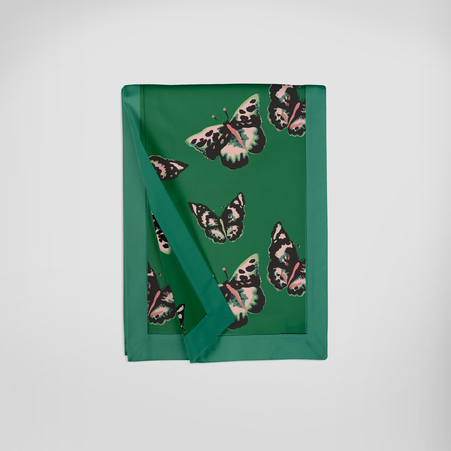 Sweet Green Butterflies Runner - Mid Cotton Twill