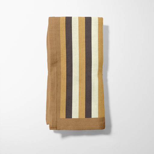 Tropical Stripes Napkin in Yellow in Organic Cotton Voile