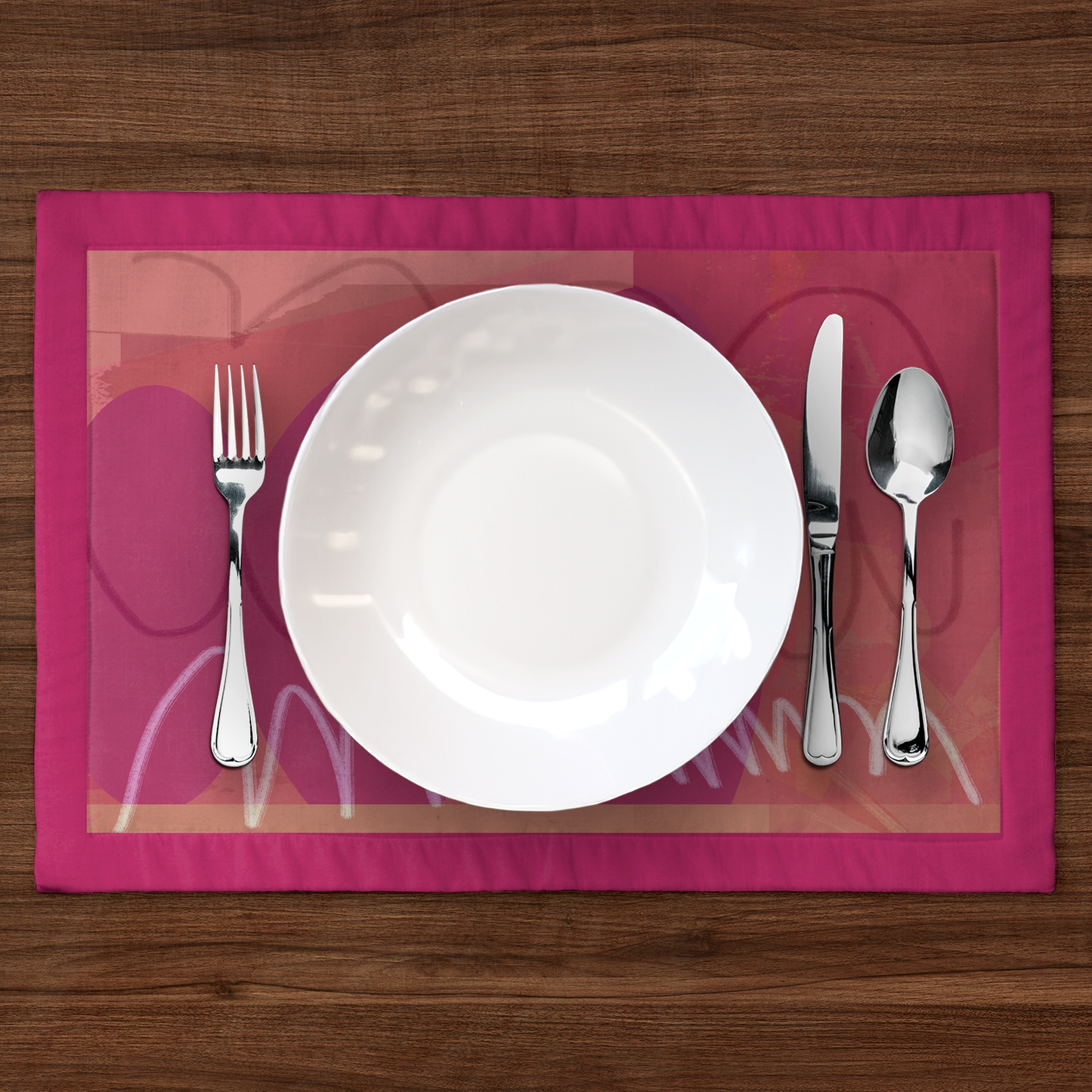 Pink Lines Placemat in Lightweight Linen