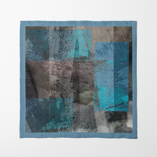 Texture Napkin with Blue in Lightweight Linen