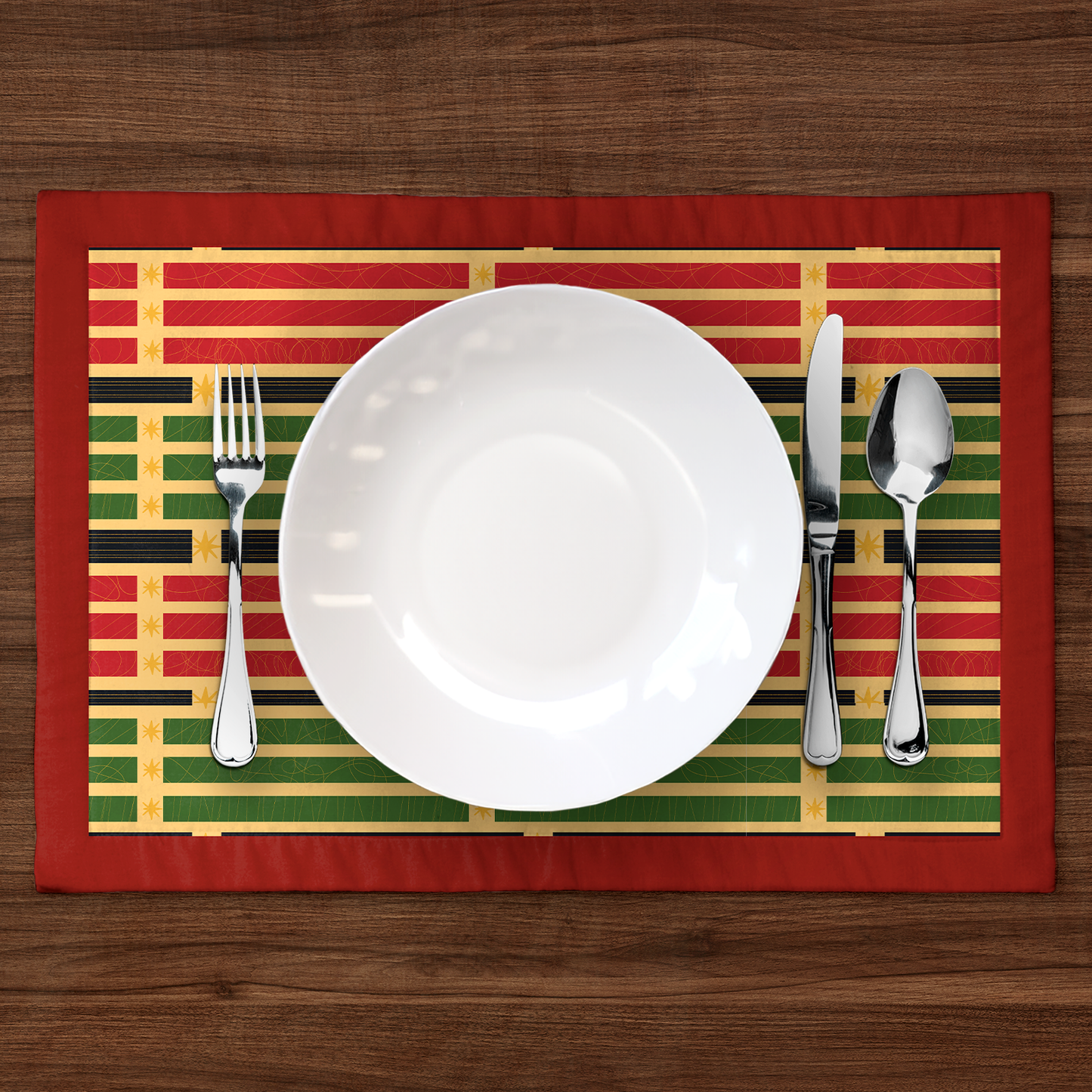 Kwanzaa Candles Placemat in Dark Red