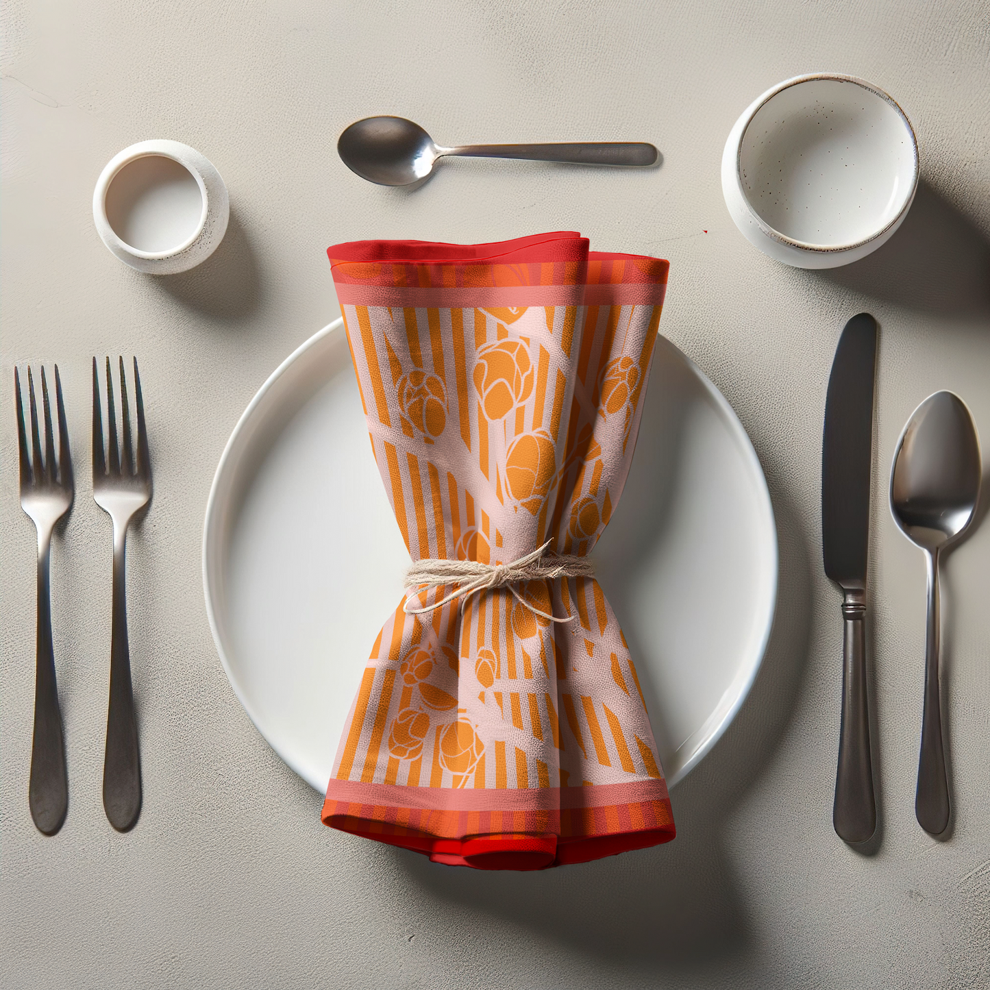 Red Nature and Stripes Napkin