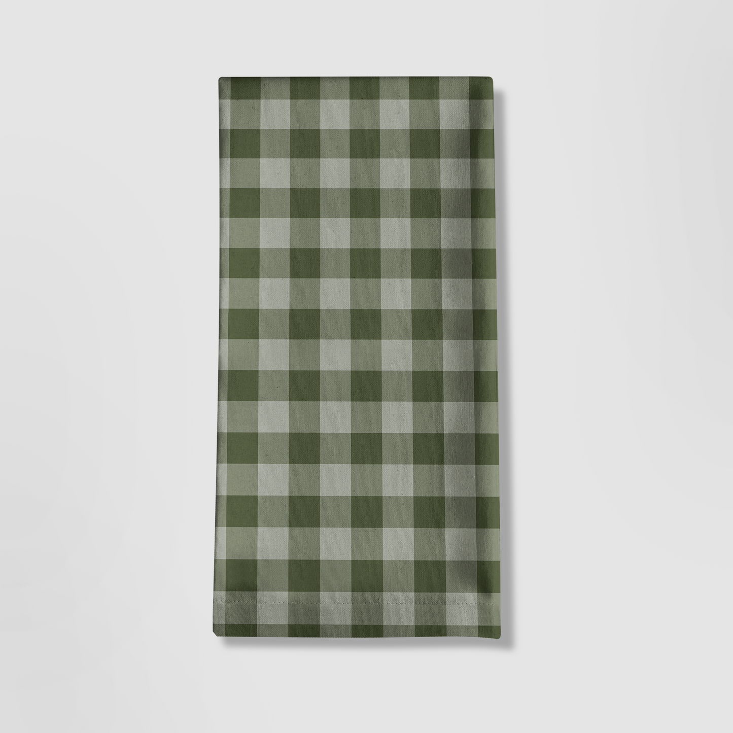 ONE Mini Gingham Tea Towel in Olive - Mid Cotton Twill