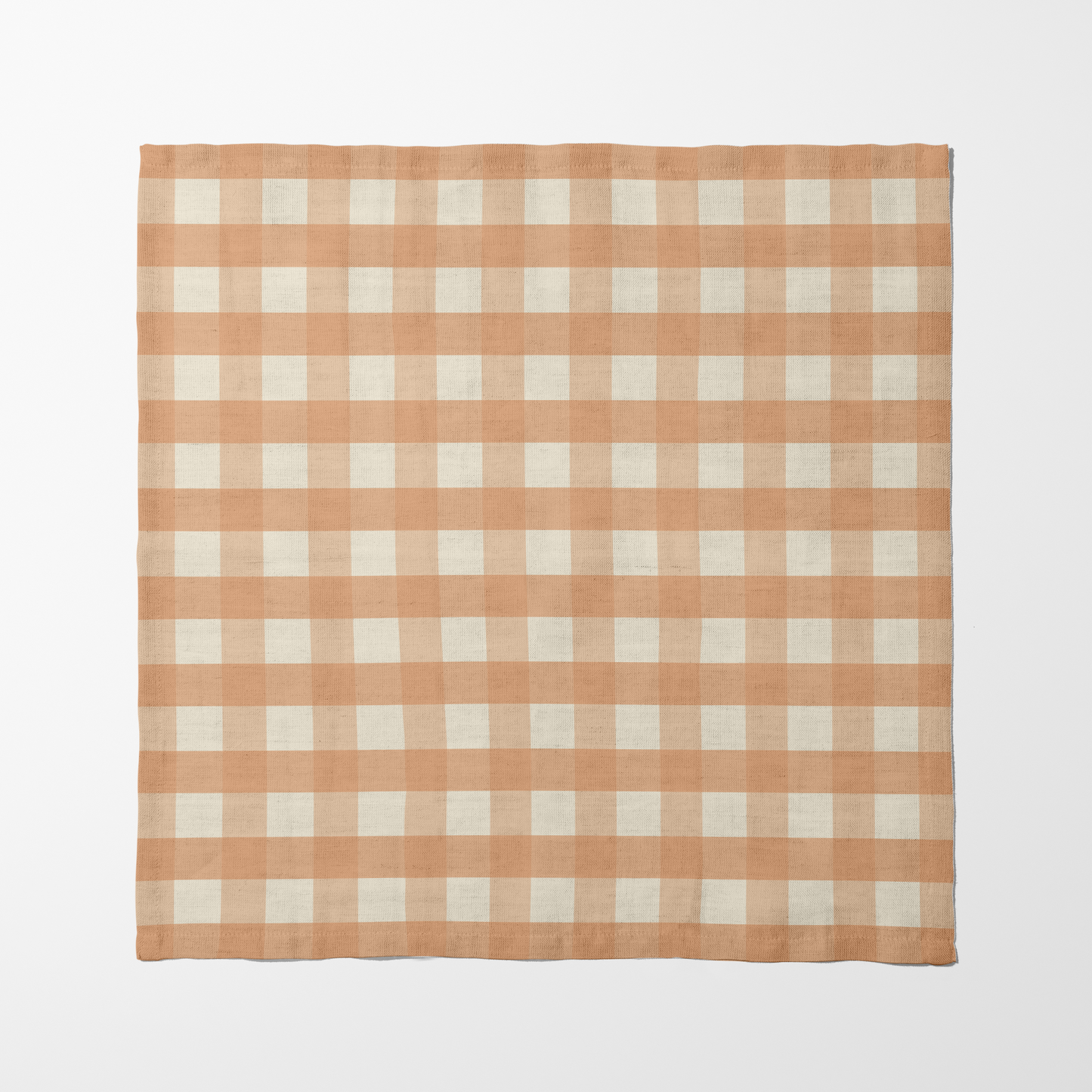 ONE Small Gingham Napkin - Burnt Butter in Organic Cotton Voile