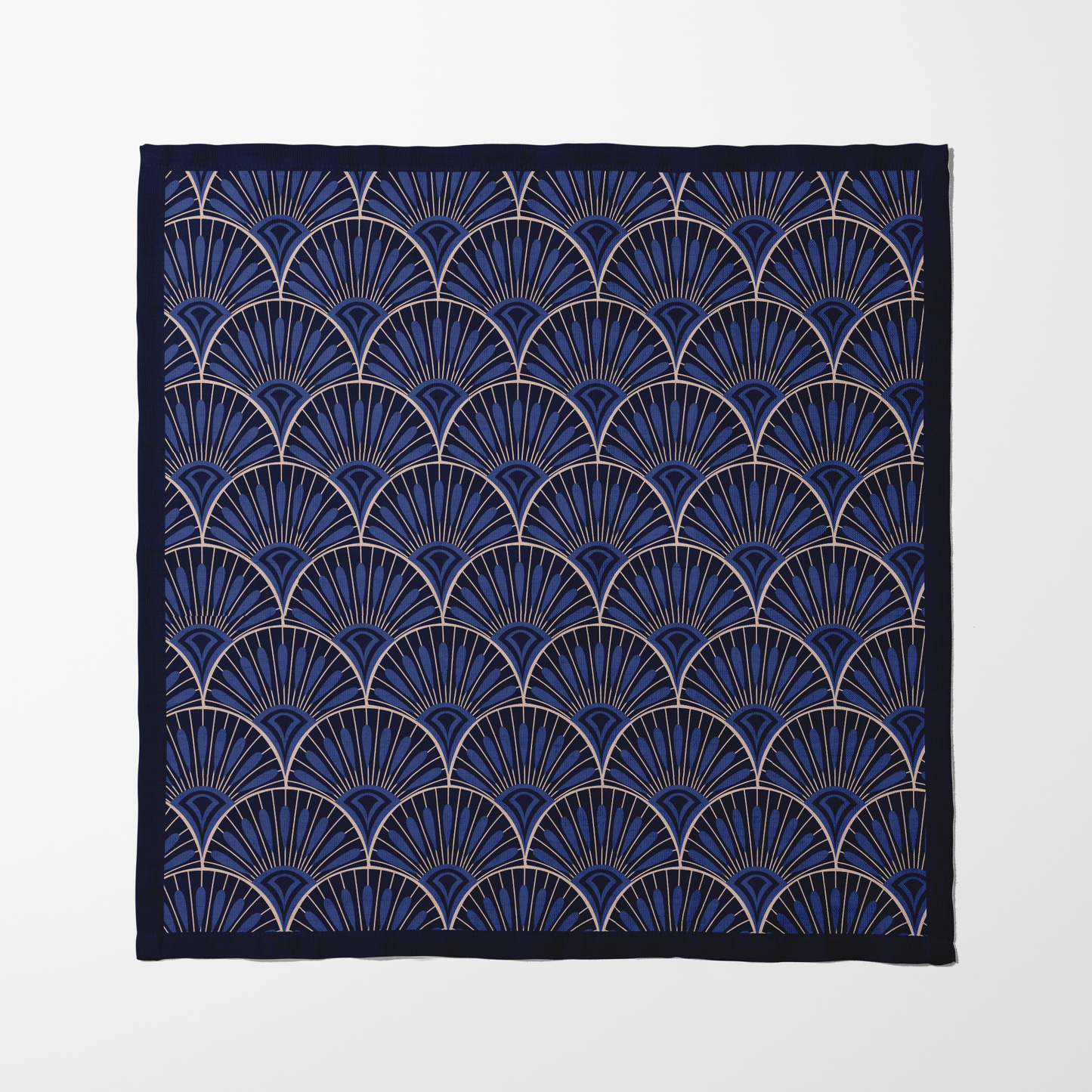 Blue and Ecru Art Deco Napkin