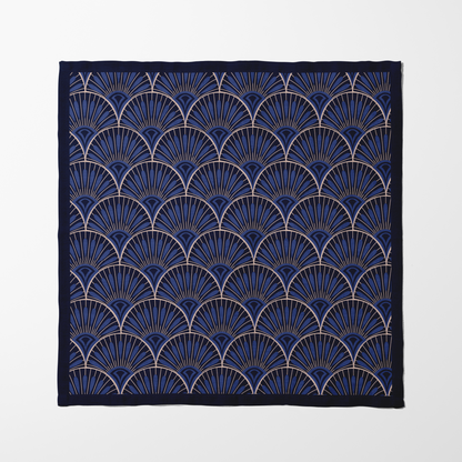 Blue and Ecru Art Deco Napkin