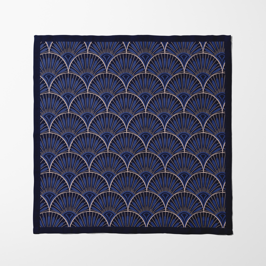 Blue and Ecru Art Deco Napkin