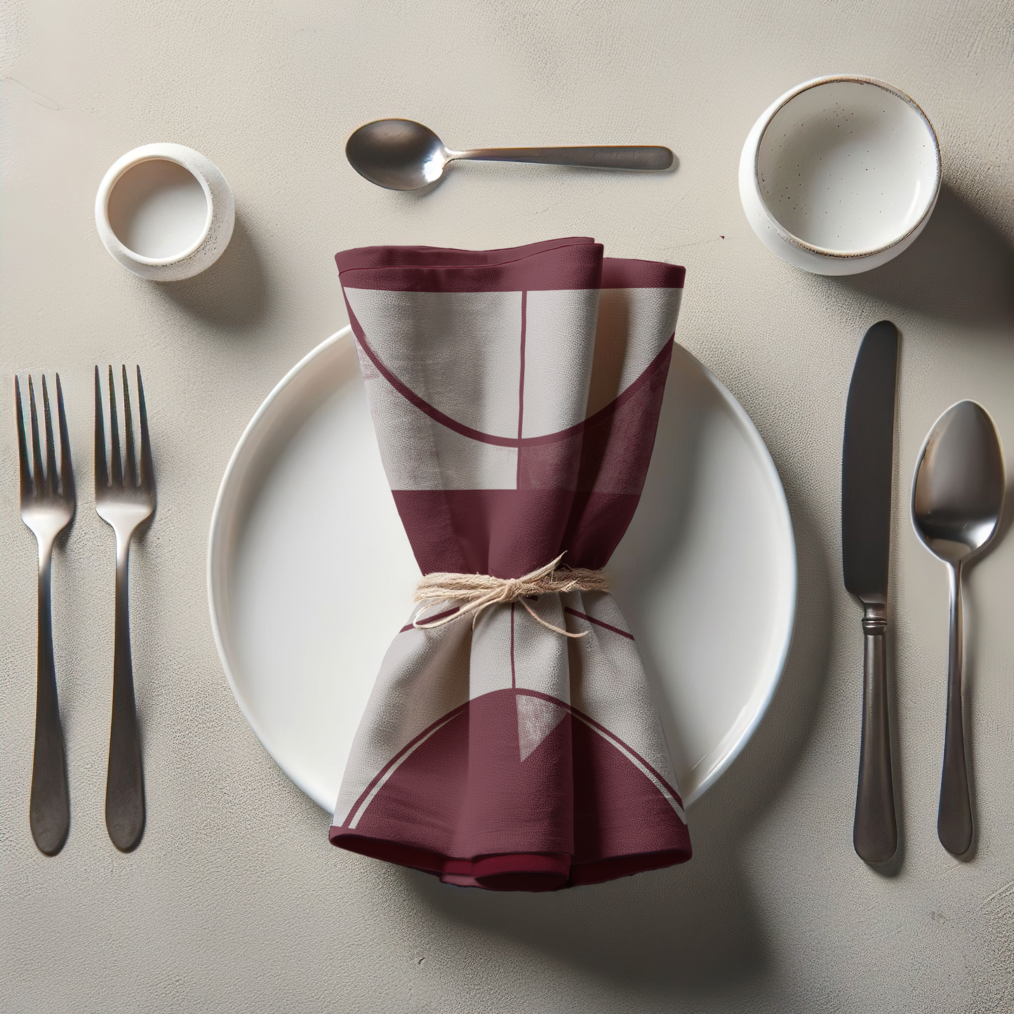 Gray Maroon Napkin