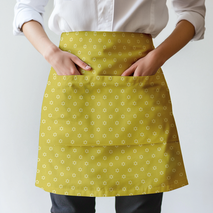 Star of David Half Apron in Yellow