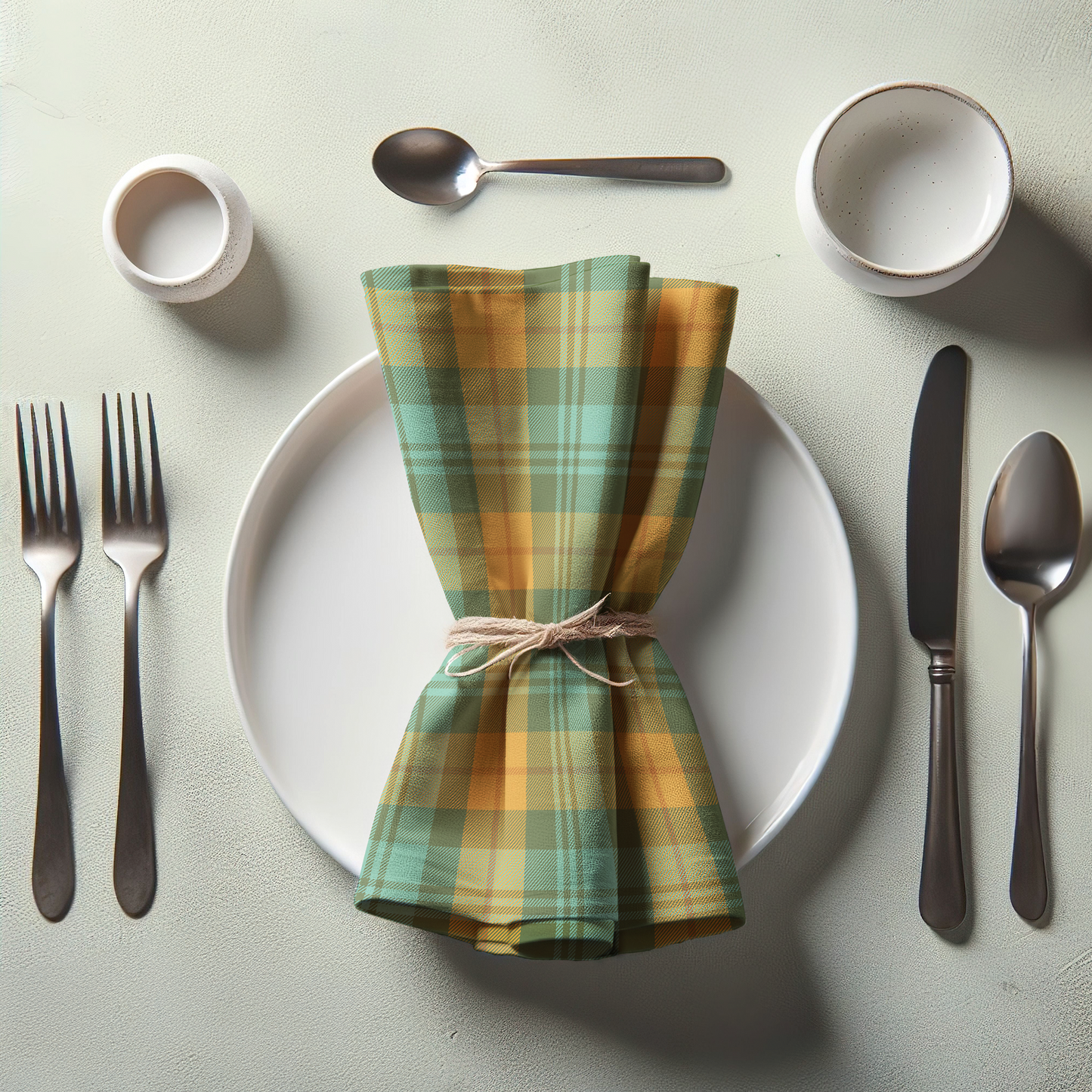 Color Crisscross Napkin in Olive Green