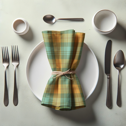 Color Crisscross Napkin in Olive Green