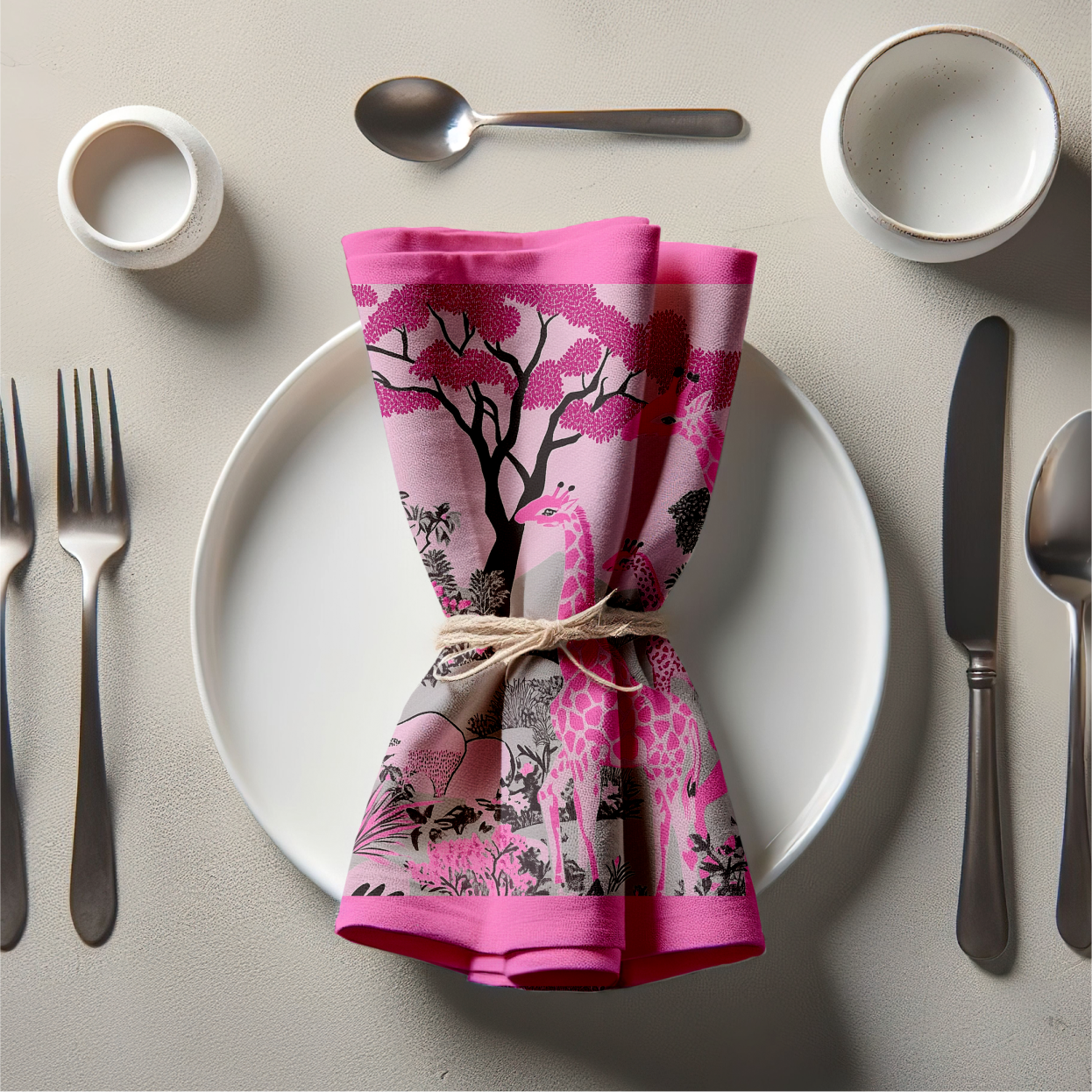 Serene Safari Napkin in Play Pink