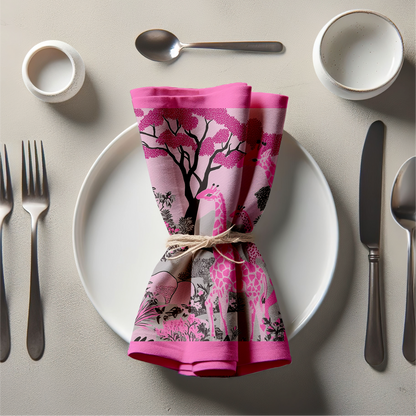 Serene Safari Napkin in Play Pink