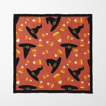 Trick or Treat Napkin in Spice in Organic Cotton Voile