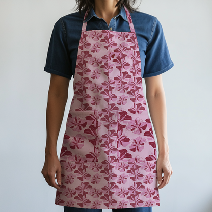 Tropical Cayena Full Chef Apron in Pink & Red