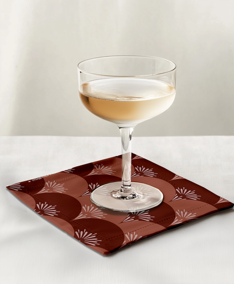 Heritage Cocktail Napkin in Red & Salmon Pink